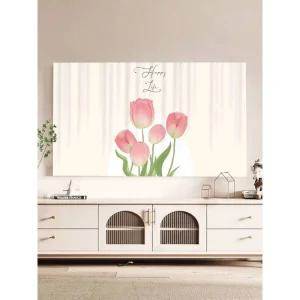 티비보호커버 모던 미니멀 55인치 TV 커버 방진 걸이형 L 모니터 커튼 심플 가정용 쉴드