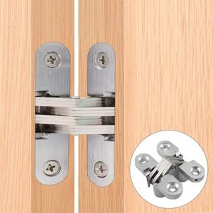 컨실러 2pcs 스테인레스 스틸  경첩 304   보이지 않는 장착 크로스 도어 접이식 문 창 가구