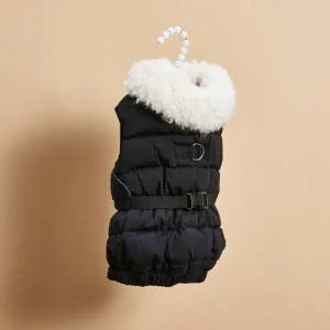 [롯데백화점]루이독 오닉스 벨트 다운 재킷 블랙+화이트Fur