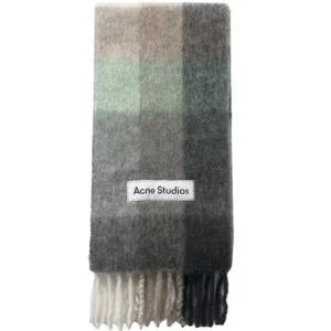 아크네스튜디오 체크머플러 모헤어 CA0084 BO8 그린 그레이 블랙