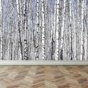 리모델링벽지 포인트벽지인테리어 자작나무 숲 셀프도배 뮤럴벽지 아트벽지