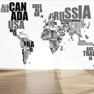 텍스트 월드맵 포인트벽지인테리어 셀프도배 뮤럴벽지 아트벽지