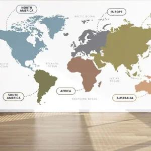 세계지도 뮤럴아트 월페이퍼 벽지 월드맵 셀프도배 뮤럴벽지 아트벽지