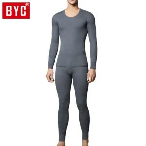 BYC 남성 내복 에어베이직 상하세트 U3199 다크그레이/스판/도톰한/성인/겨울철/따뜻한/부드러운/보온/방한