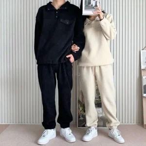 겨울 셋업 포근 플리스 여자 겨울 트레이닝 세트 겨울 복 플리스 추리닝 트레이닝 여자 셋업 코디