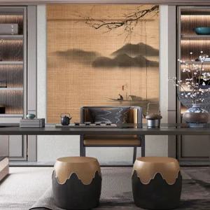 대나무 롤스크린 차실용 맞춤제작 블라인드 한지풍