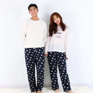 겨울잠옷 피치기모 커플 파자마 바지 예쁘고 편한 양