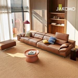 [자코모] 프랭키 6인 기능성 비텔로 통가죽 슈렁큰 천연면피 소가죽 소파+스툴