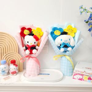 학사모 산리오 인형꽃다발 졸업식 학예회 콩쿨 발표회 음악회 입학식 학사모 생일 축하 선물