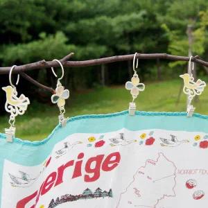 /컨츄리아이템 아크릴 버드 플라워 다용도 커튼 클립 아이보리 5개