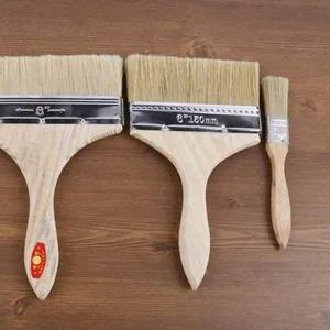 [콩심팥심]도장 페인트 브러쉬 나무 4호 붓 단단한 미술 도장페