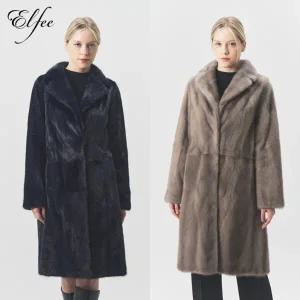 [진도 Elfee] 풀스킨 휘메일 유색 밍크 롱코트 (E8W3EC13_)