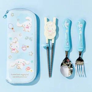 시나모롤 즐거운 스푼포크 스텐젓가락 모노지퍼수저케이스
