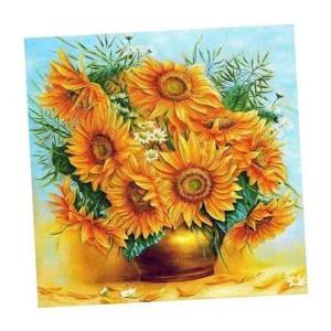 [골드스마일]비즈공예 DIY 보석십자수 만개한 해바라기 화병 30x30