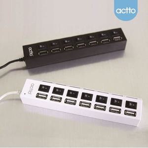 엑토 하이브 7포트 유전원 USB허브/절전스위치+아답터포함 HUB-19