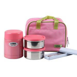 코스모스 웰빙 런치 박스 0.45L 스텐 보온 보냉 도시락 WJ-045