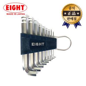 에이트 볼렌치세트 TTR-S9 9pcs 스터비 숏헤드 일본산 mm타입 볼렌치 육각렌치 렌치세트