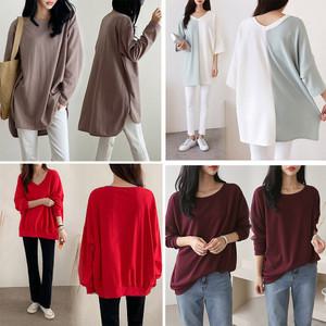 봄옷 빅사이즈 브이넥 롱 티셔츠 골지 맨투맨 긴팔 라운드 오버핏 베이직 tee 인기 오버핏 66-120 size 모음