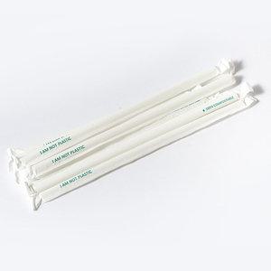 생분해 빨대 일반 7x210mm 개별포장 화이트 200개