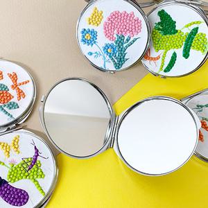 [문구티쳐] 토단(TD) 블링블링 보석십자수-DIY 원형거울 만들기 1인세트 십자수 손거울 원형손거울