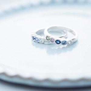 실버925 3월 8월 9월탄생석 무지개모양반지 졸업선물 레인보우R