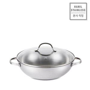 [한일스텐레스]통3중 오딘 궁중전골(웍) 스텐 냄비 28cm /샤브샤브냄비/인덕션용냄비/인덕션전골냄비