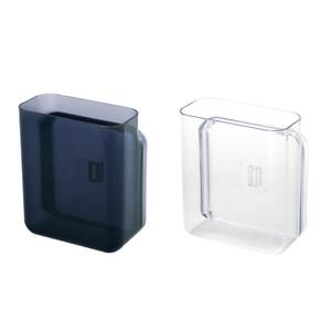 투명 리모컨 정리함/칫솔꽂이 벽걸이 수납함 소품정리