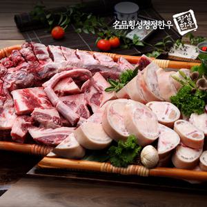 횡성한우 소뼈 곰탕 보신세트 꼬리반골 4kg 우족 2kg 곰국거리 사골육수 식자재