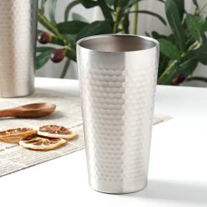 벌집 이중 스텐컵 350ml 실버 맥주잔 보냉보온컵 물컵