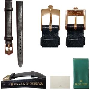 정품 여자 롤렉스 가죽 시계줄 10mm 밴드 벨트 스트랩 버클 블랙 로렉스