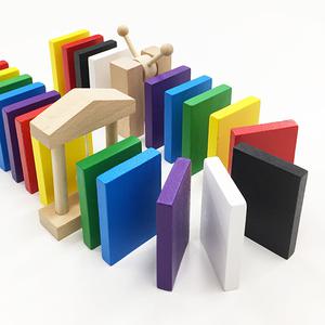 (창의와날개) 단체 체험 원목도미노 7색 / 1,000p 5cmx7cm 보관함