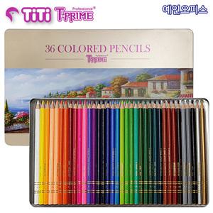 [티티경인] 티프라임 목색연필 (36색) 전문가용 틴케이스 색연필 색칠놀이 미술 집콕놀이 색칠공부