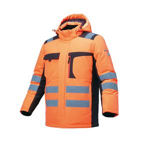 겨울 작업복점퍼 [ 지벤 ZB-J2057 ]형광오렌지 솜패딩 방수 방풍 건설 제조 현장실무형 방한복