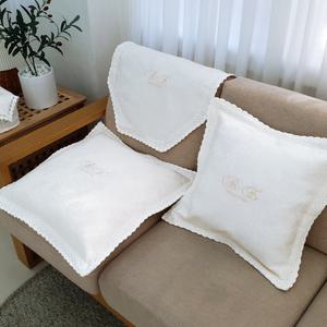 로즈 순면 고급 의자방석 쇼파 등받이쿠션 커버 등걸이 각티슈커버 교장실 임원실