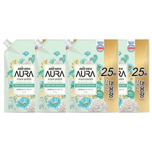 아우라 초고농축 섬유유연제 리필 스모키머스크, 1.7L, 4개