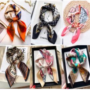 고급디자인 브랜드 쁘띠 미니 스카프 70 실크 14종