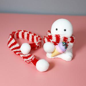 스트라이프 털실 니트 목도리 파츠 DIY 모루인형 장식 데코