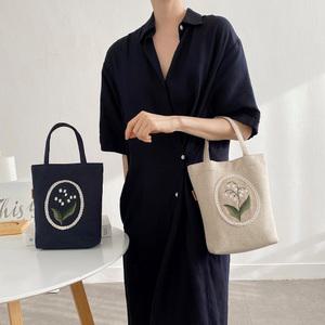 꽃자수 가벼운 미니 토트백 텀블러백 2color