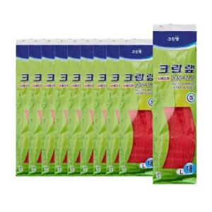 크린랩 고무장갑 다용도 고무장갑 빨강 대 10개