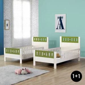 키즈돔 트윈 원목 싱글침대[그린]   싱글침대 2조   매트포함