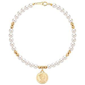 갤러리아 [골드팡] 14k 엘리자베스코인 스와로브스키 진주 팔찌