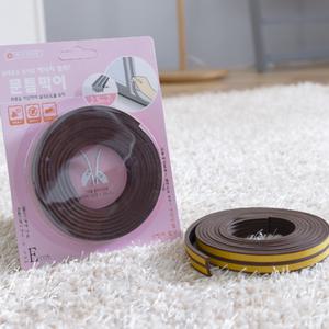 문틈막이 E형(브라운)/문풍지 외풍차단 도어 방문 창문 틈새막이 바람막이