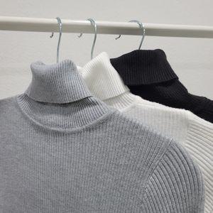 여성골지니트탑 이너 터틀넥티 이너폴라티 여성목폴라 여성목티 면골지데일리탑