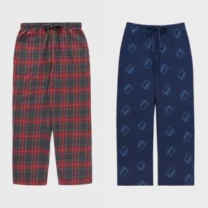 [롯데백화점]예스 네이비 스판기모,그레이체크 면기모 남성 실내복 바지 2종 택1YSMEY852YSMEY856