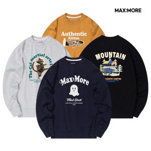 맥스모어 맨투맨 티셔츠 무지/오버핏/루즈핏/특양면/봄/빅사이즈/프린팅/남여공용/긴팔/여성/남자/커플티