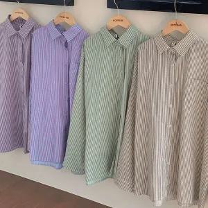 핫핑 [출근룩/데일리룩] 리포인 루즈핏 스트라이프셔츠