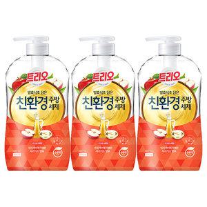 트리오 발효식초 담은 주방세제, 애플, 680ml, 3개