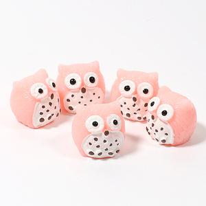 미니어쳐 동글부엉이-핑크-5개/젤캔들 테라리움