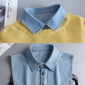 하나뿐인걸 데님카라 넥케이프 청 페이크 목카라 페이크셔츠