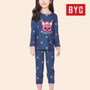 [BYC] 여아동 순면100% 핑크퐁 겨울내복 양면보온 상하의세트 PKP2023_네이비컬러